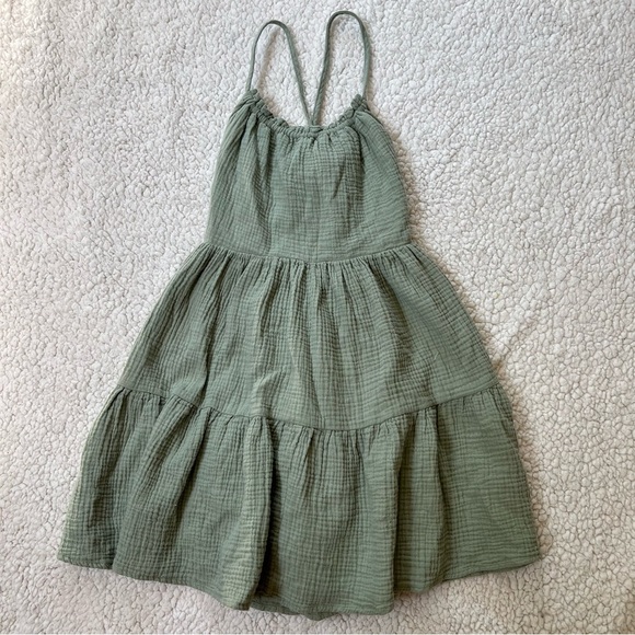 Criss Cross Open Back Ruffle Hem Cami Dress - Picture 2 of 8